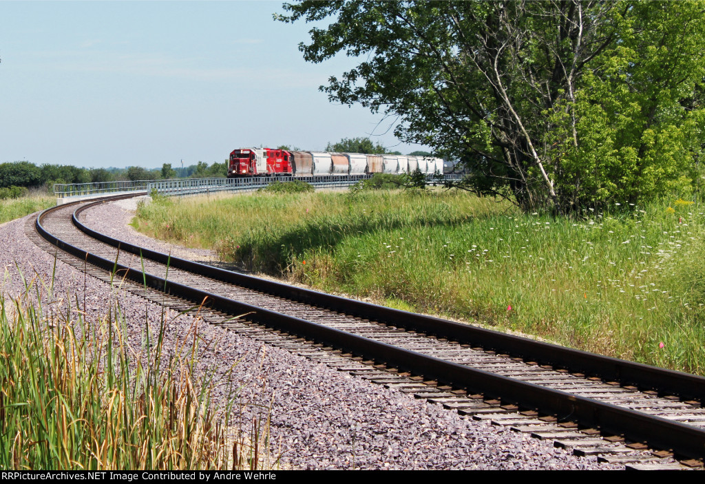 Southbound G63 coming through the marsh